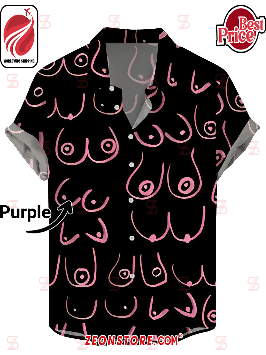 Stick Figure Boobs Pattern Hawaiian Shirt