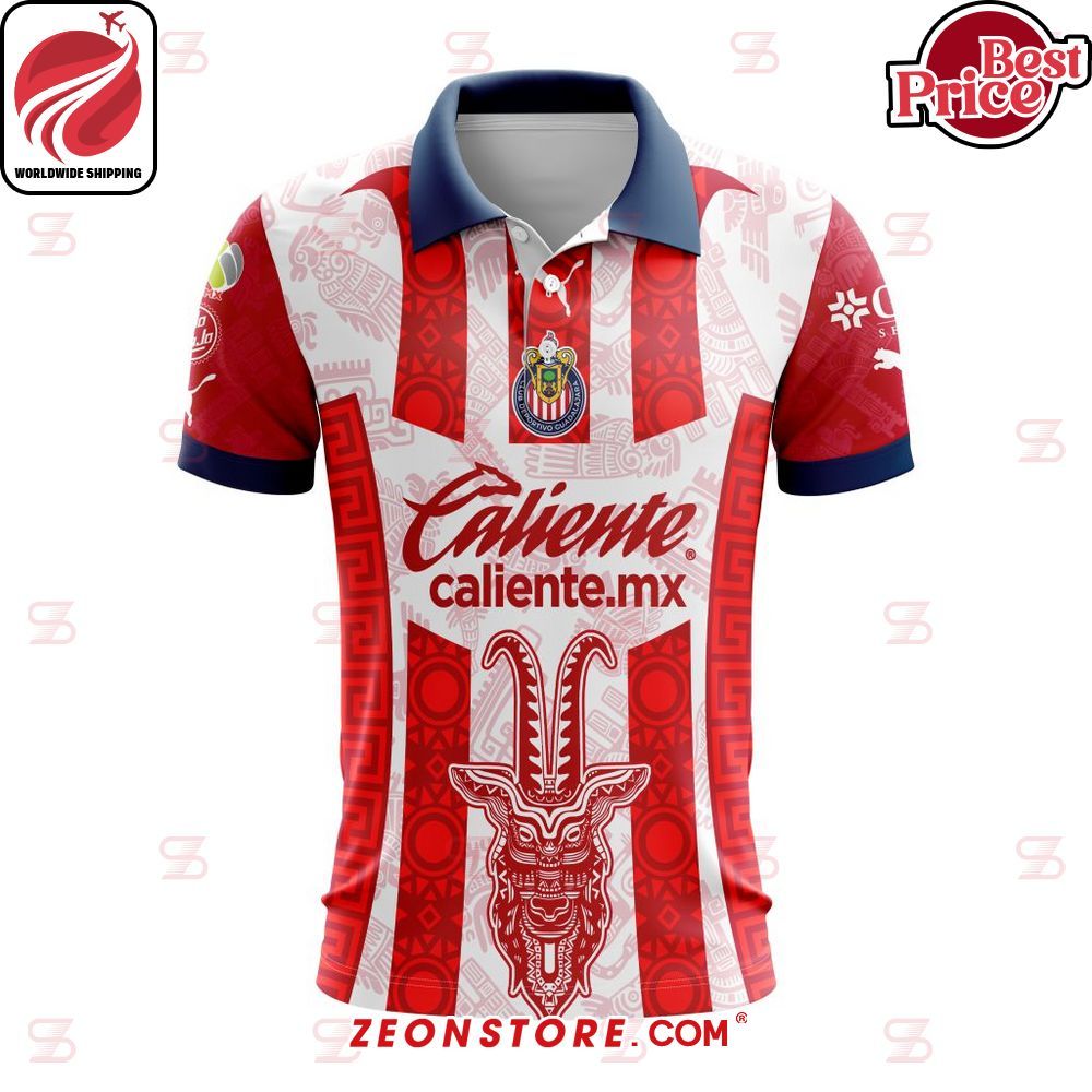 Chivas de Guadalajara Caliente Liga MX 2023 Polo Shirt