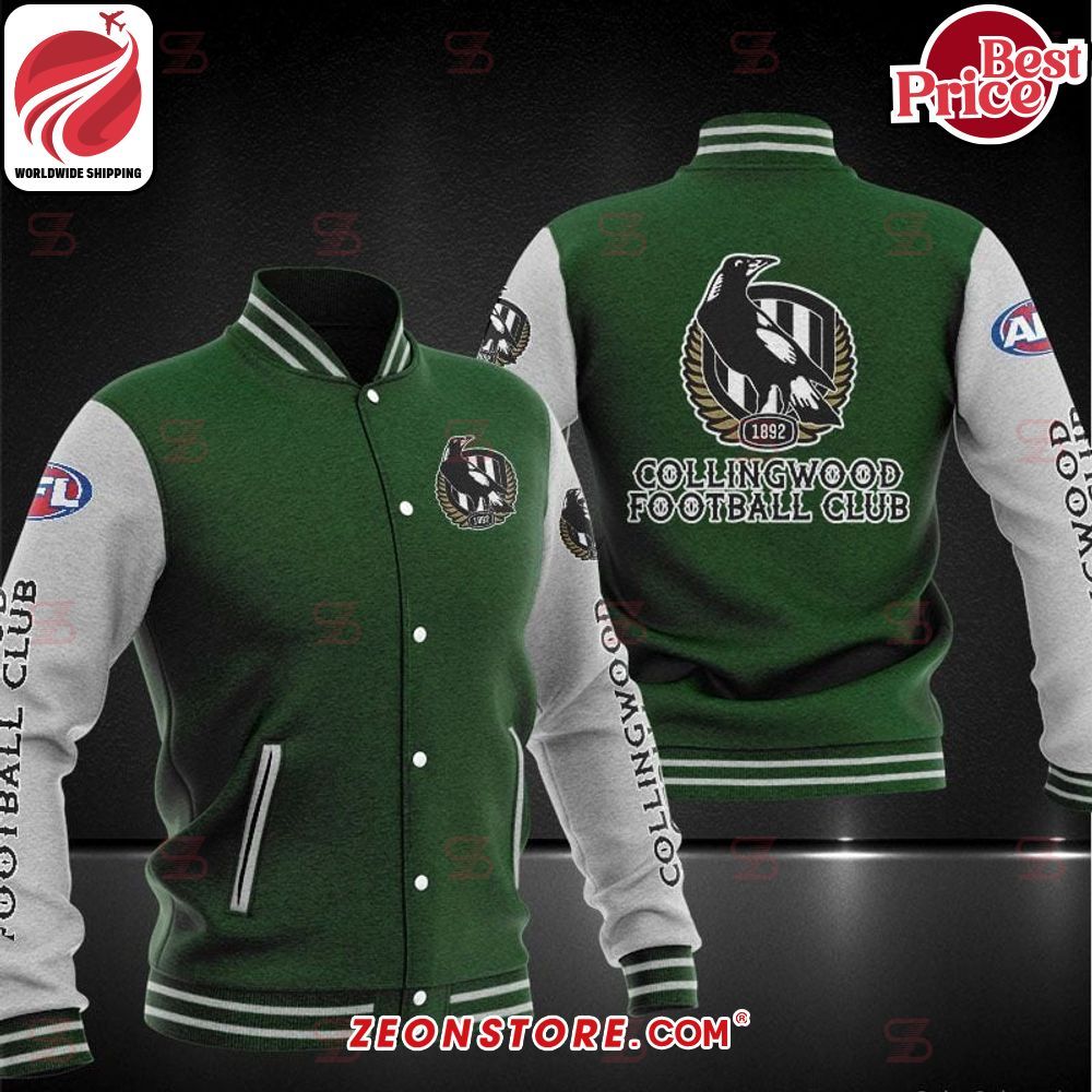 Collingwood Football Club AFL Green Baseball Jacket