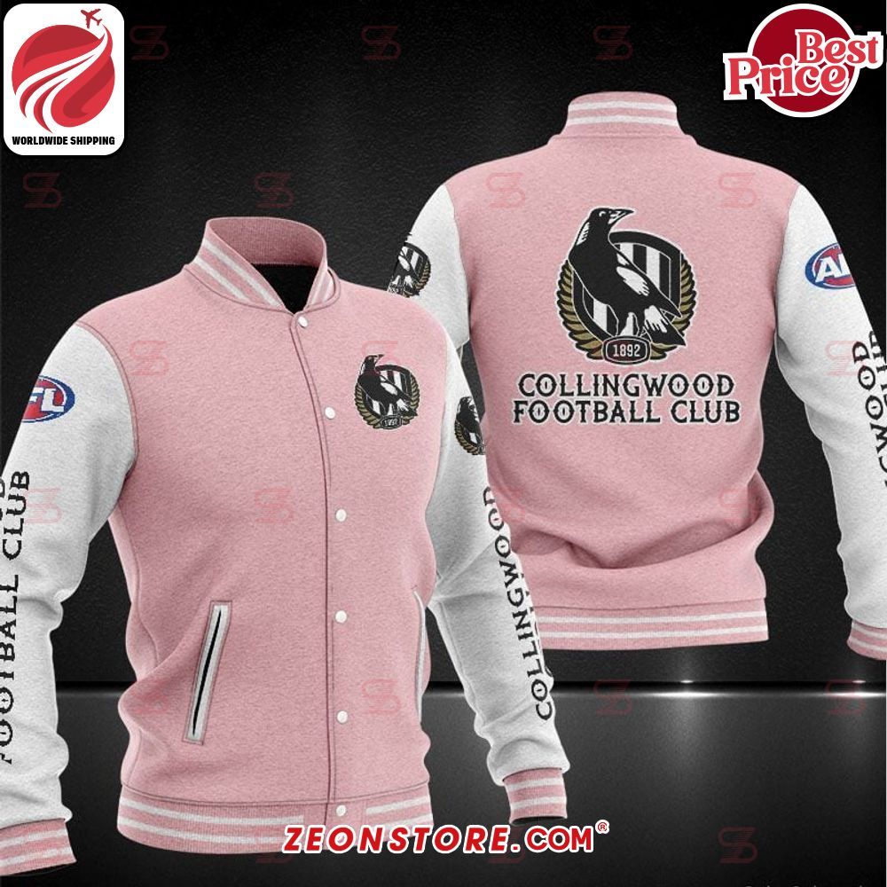 Collingwood Football Club Pink Baseball Jacket