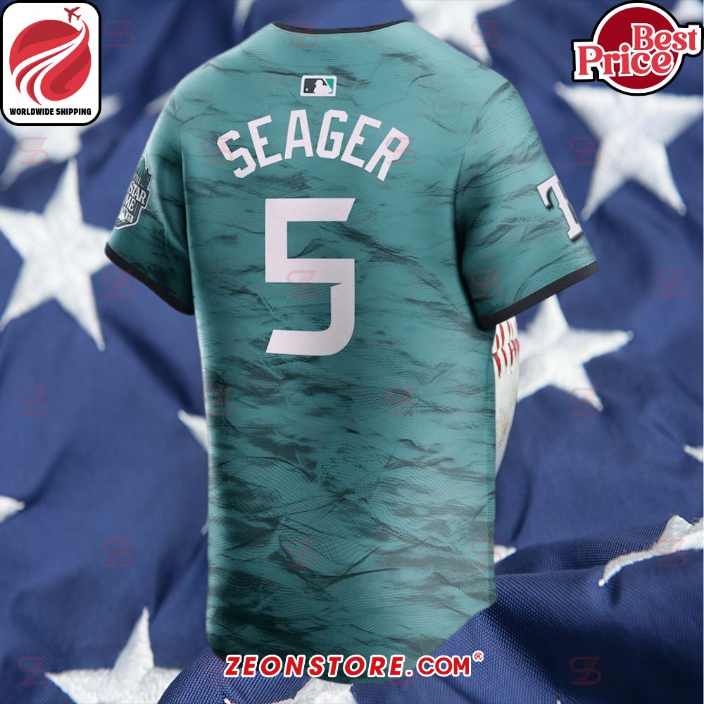 Corey Seager American League Nike 2023 MLB All-Star Game Teal Baseball Jersey
