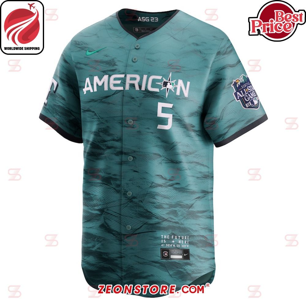 Corey Seager American League Nike 2023 MLB All-Star Game Teal Baseball Jersey
