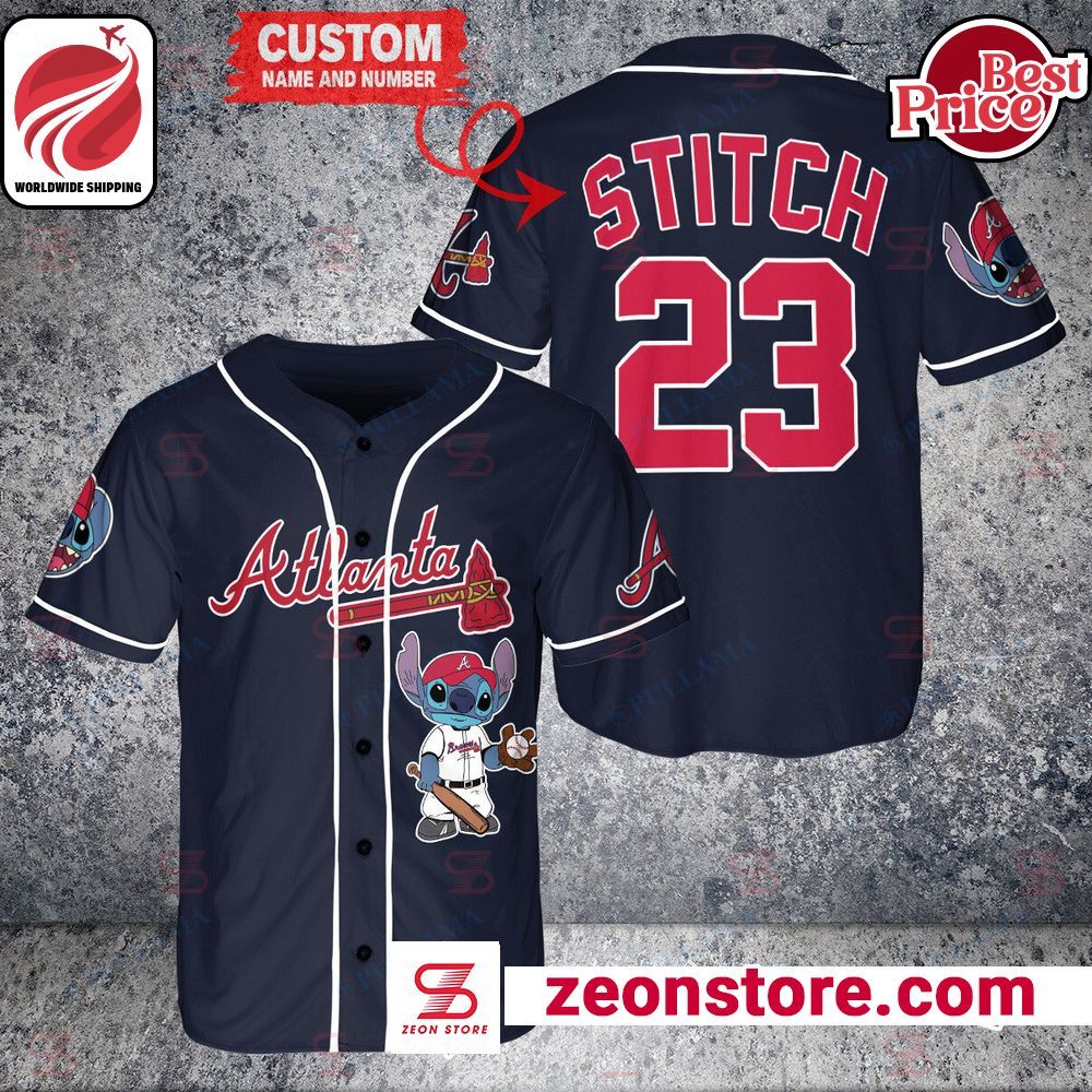 Custom Atlanta Braves Stitch Baseball Jersey - Zeonstore