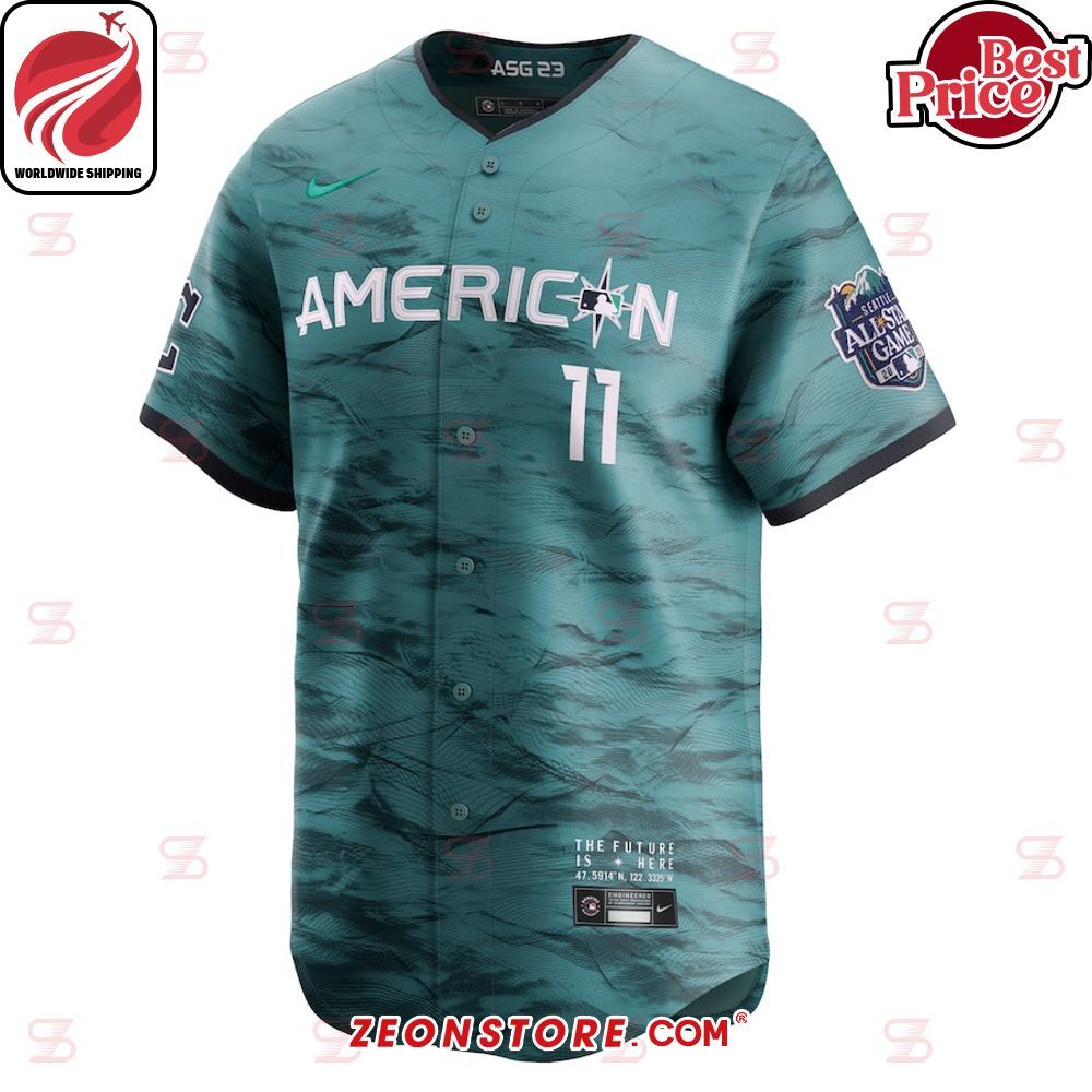 Jose Ramirez American League Nike 2023 MLB All-Star Game Teal Baseball Jersey