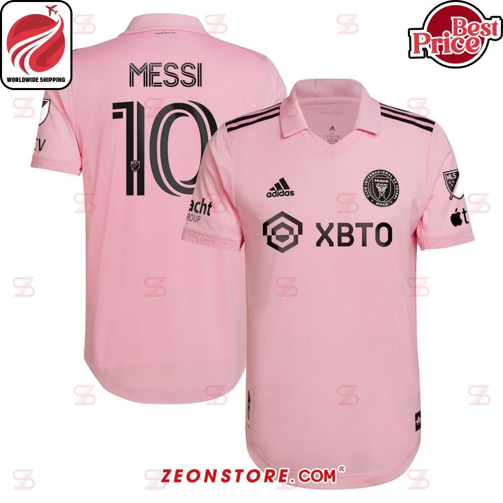 Lionel Messi Inter Miami CF Adidas 2023 The Heart Beat Kit Authentic Jersey Pink Football Jersey