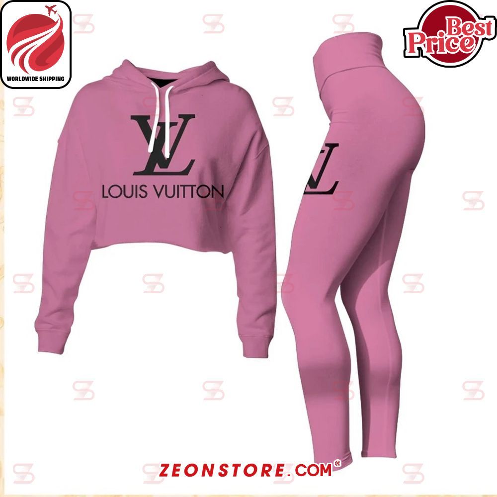 Louis Vuitton Pink Croptop Hoodie Legging