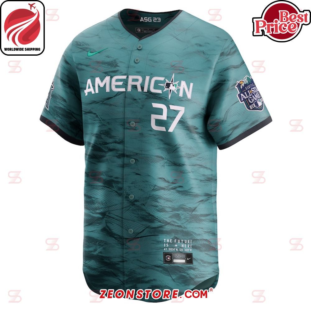 Mike Trout American League Nike 2023 MLB All-Star Game Teal Baseball Jersey