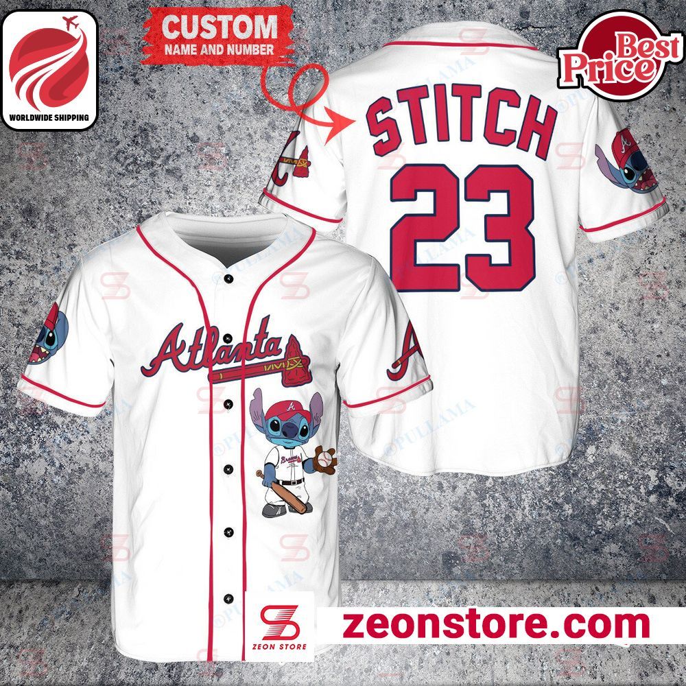 Personalized Atlanta Braves Stitch Baseball Jersey