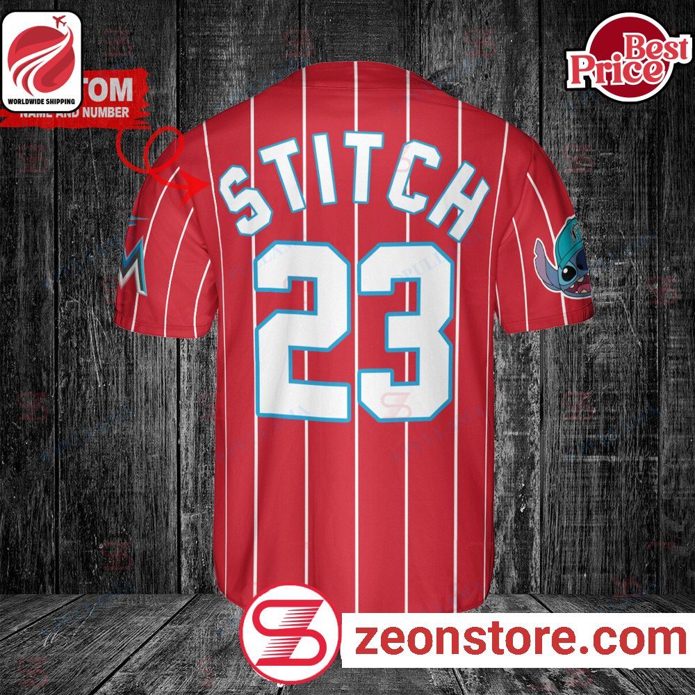 Personalized Miami Marlins Stitch Baseball Jersey