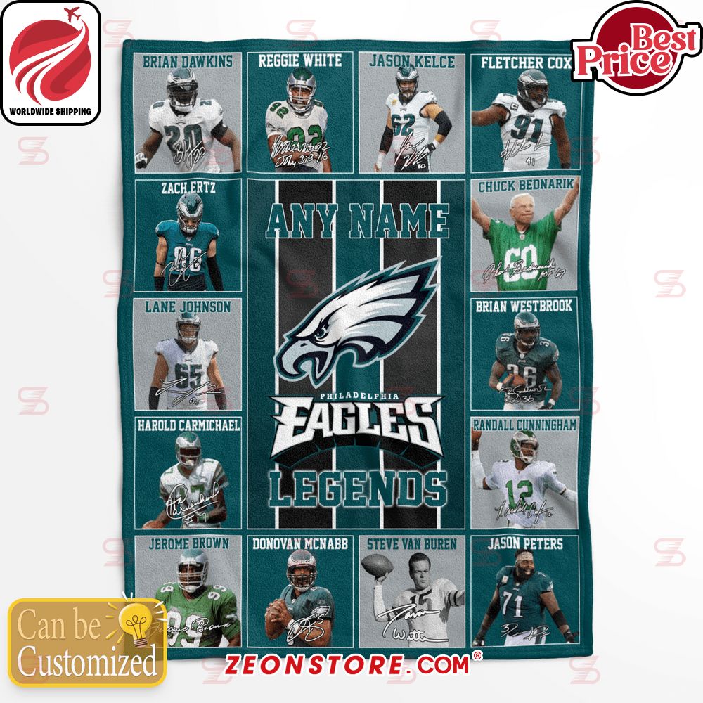 Philadelphia Eagles Legends Custom Blanket