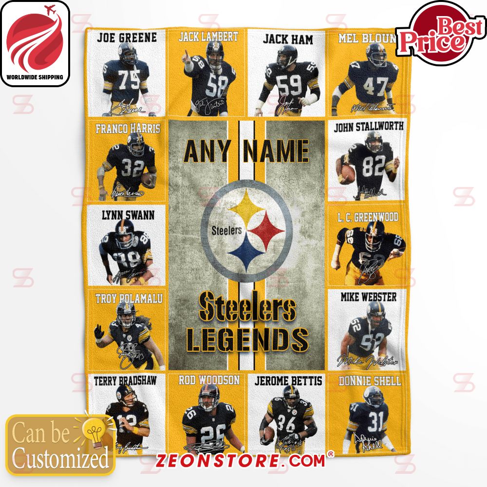 Pittsburgh Steelers Legends Custom Blanket