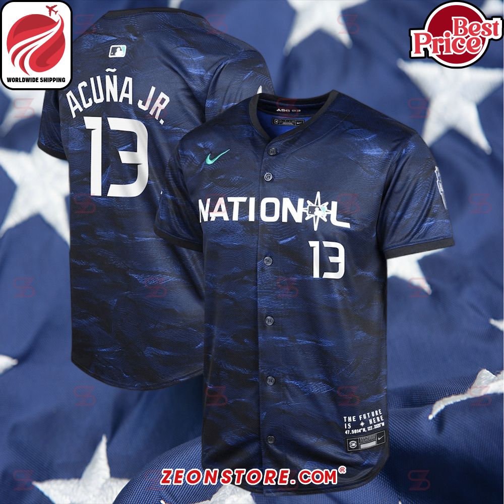 Ronald Acuña Jr. National League Nike Youth 2023 MLB All-Star Game Royal Baseball Jersey