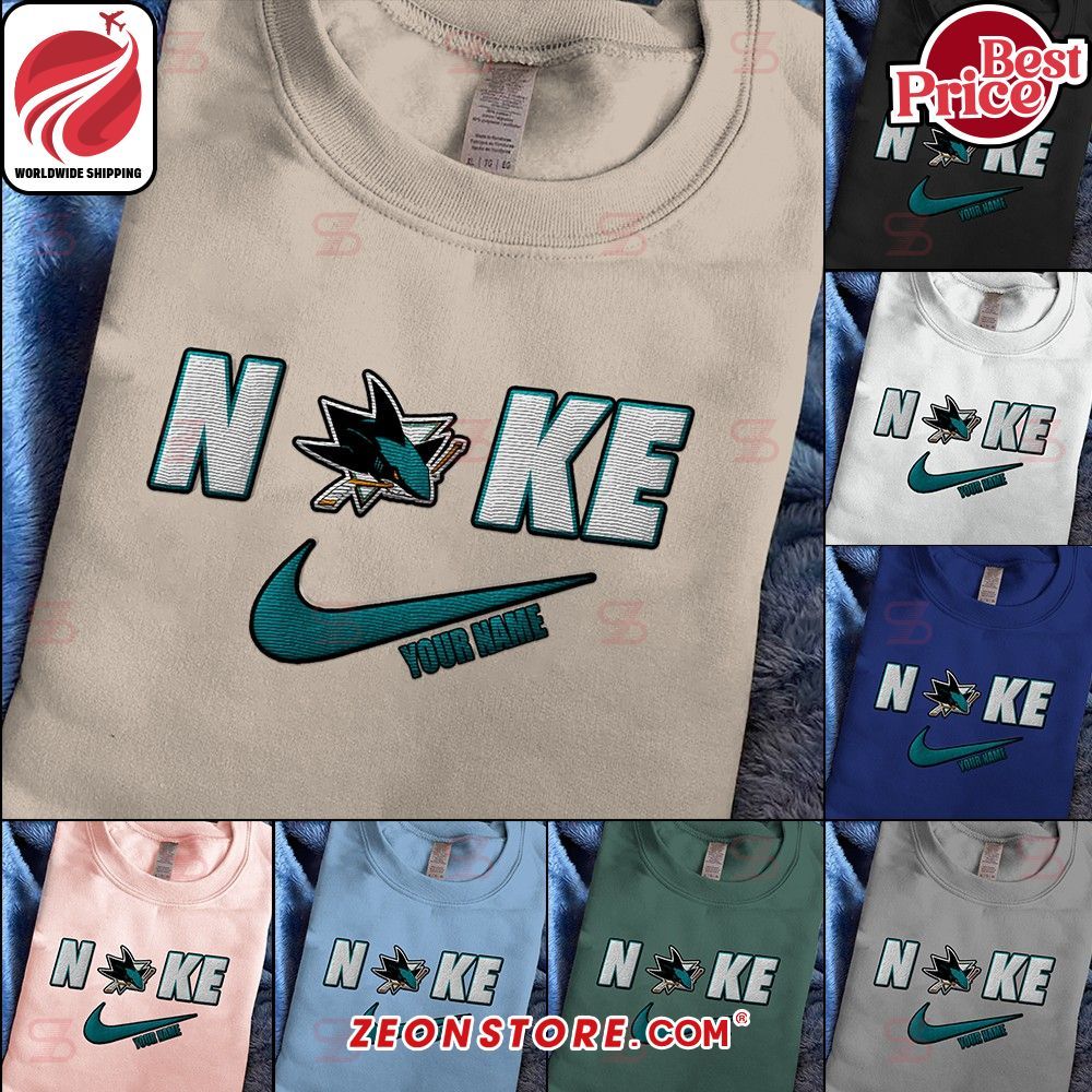 San Jose Sharks Nike Embroidered Shirt Hoodie