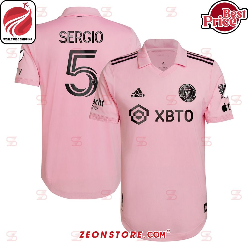 Sergio Busquets Inter Miami CF Adidas 2023 The Heart Beat Kit Authentic Player Jersey Pink Football Jersey