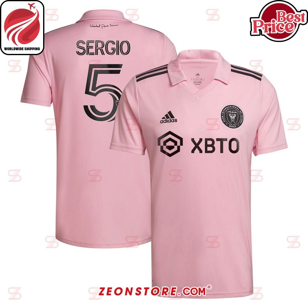 Sergio Busquets Inter Miami CF Adidas 2023 The Heart Beat Kit Replica Player Jersey Pink Football Jersey