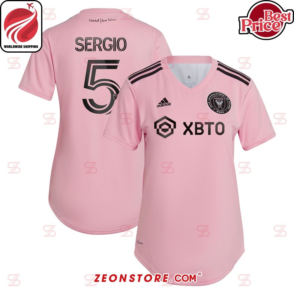 Sergio Busquets Inter Miami CF Adidas Women's 2023 The Heart Beat Kit Replica Player Jersey Pink Football Jersey