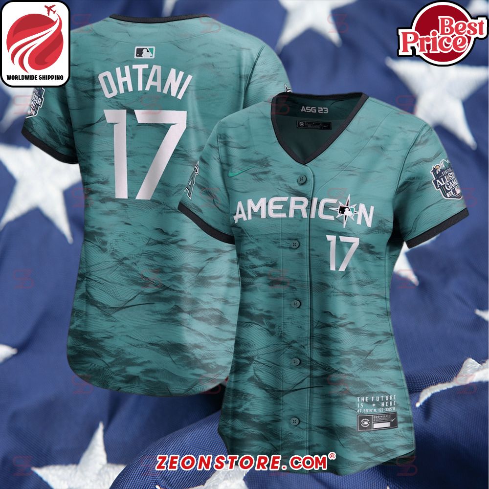 Shohei Ohtani American League Nike Women's 2023 MLB All-Star Game Teal Baseball Jersey