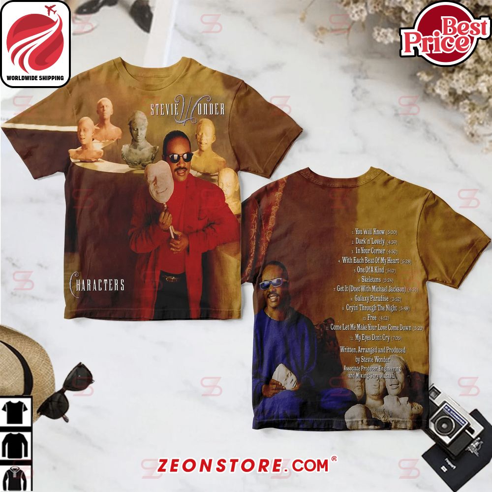 Stevie Wonder Characters Album Cover Shirt