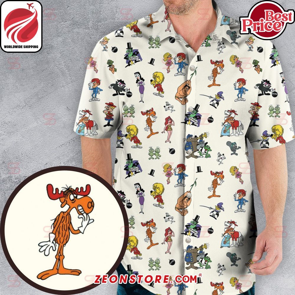 The Adventures Of Rocky And Bullwinkle And Friends Characters Hawaiian Shirt