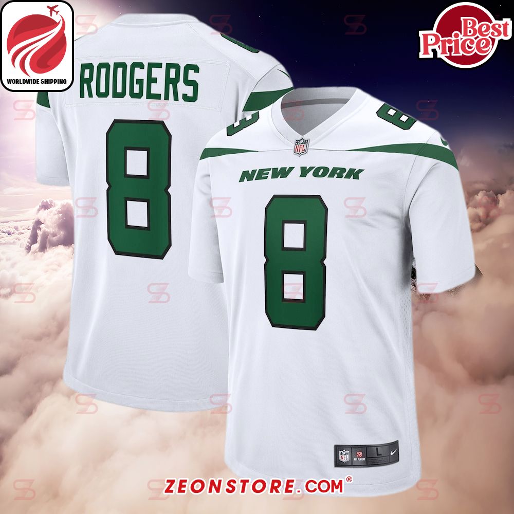 Aaron Rodgers New York Jets Nike White Football Jersey