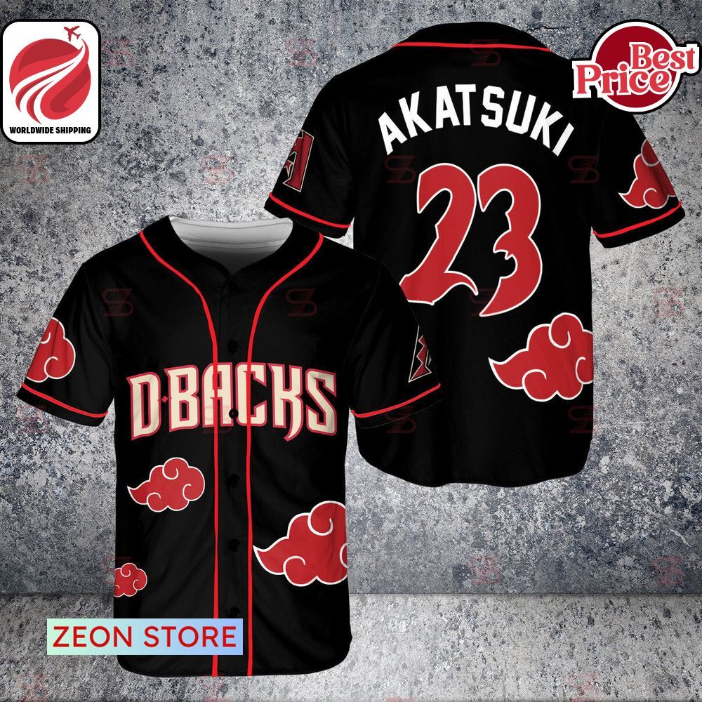 Arizona Diamondbacks Anime Naruto Akatsuki Cloud Baseball Jersey