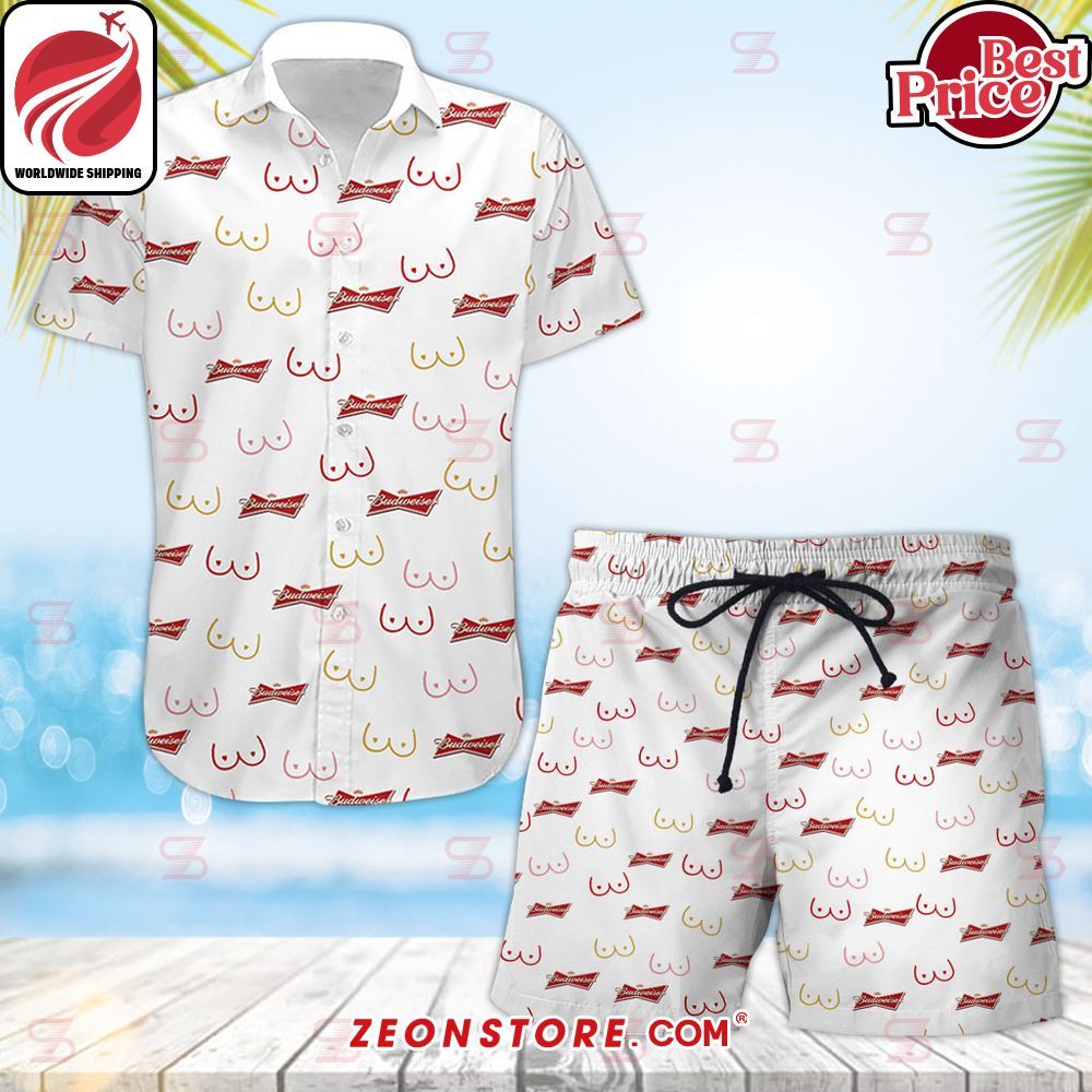 Budweiser and Titties Hawaiian Shirt Short