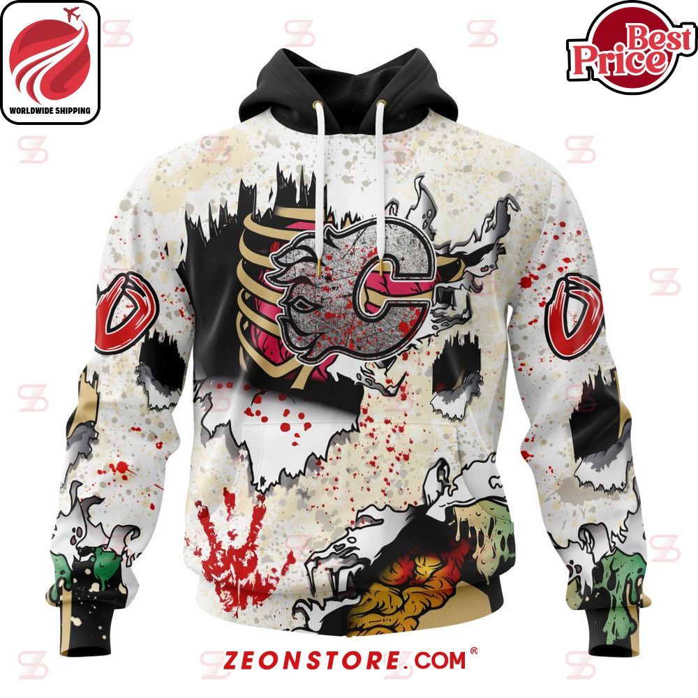Calgary Flames Special Zombie Style For Halloween Custom Shirt Hoodie