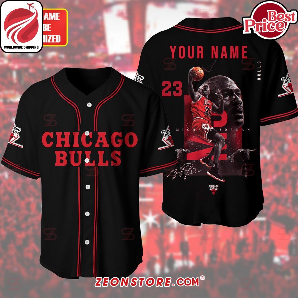 Chicago Bulls Michael Jordan Custom Baseball Jersey Short