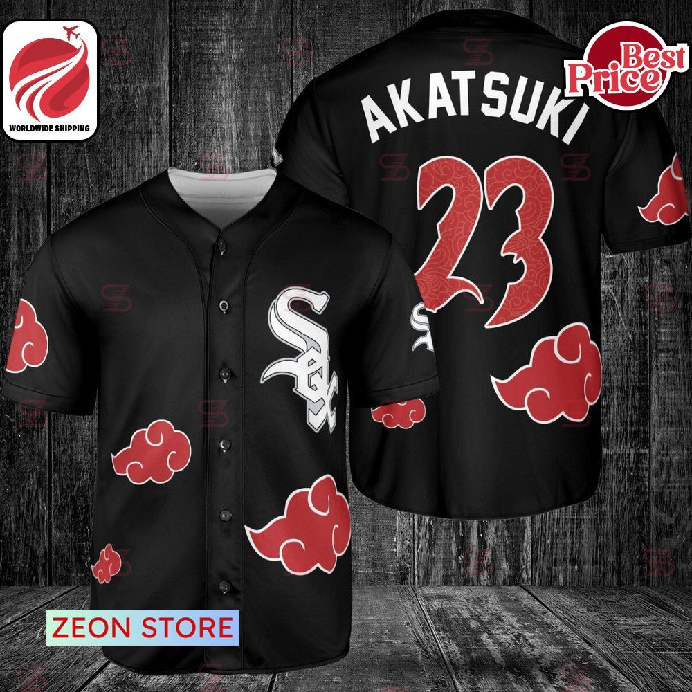 Chicago White Sox Anime Naruto Akatsuki Cloud Baseball Jersey
