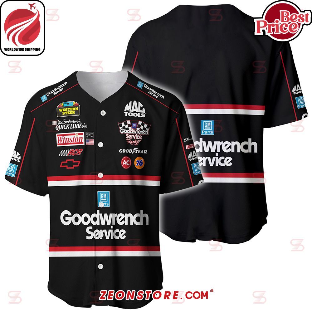 Dale Earnhardt Nascar Racing GM Parts Goodwrench Service Baseball Jersey