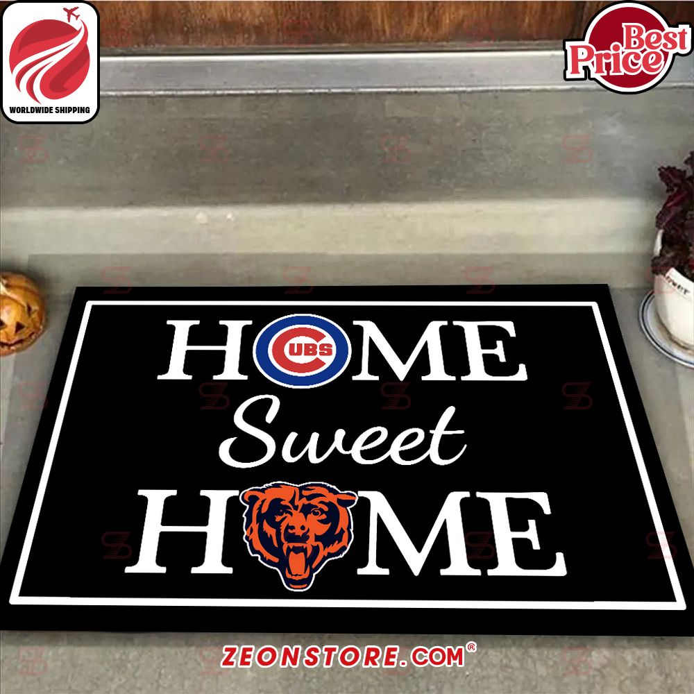 Home Sweet Home Chicago Cubs Chicago Bears Doormat