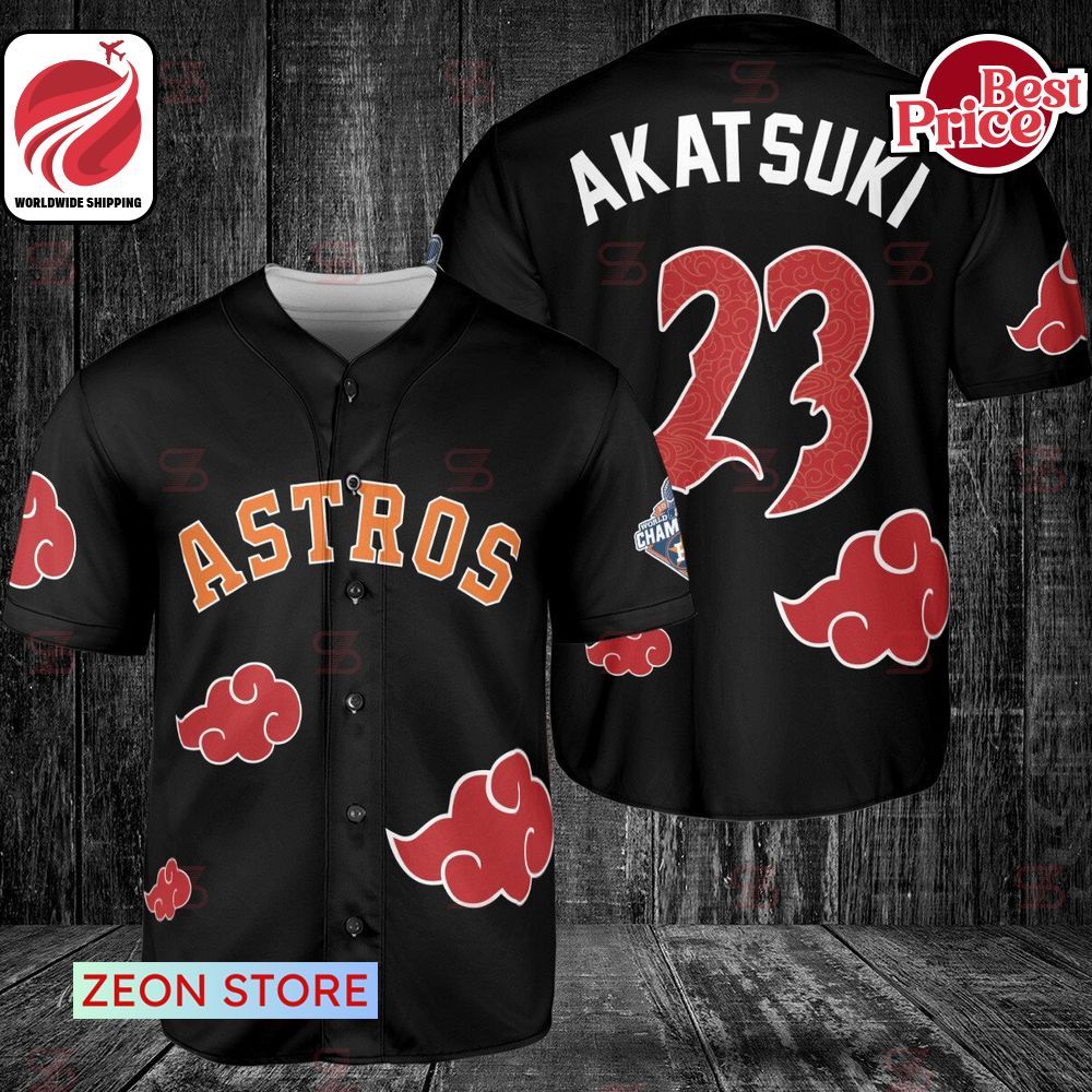 Houston Astros Anime Naruto Akatsuki Cloud Baseball Jersey