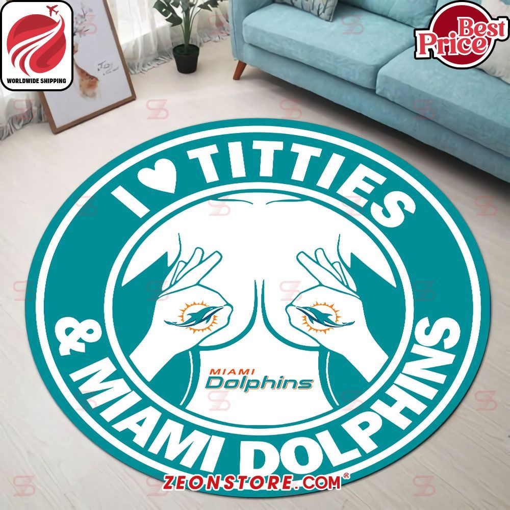 I Love Titties and Miami Dolphins Rug