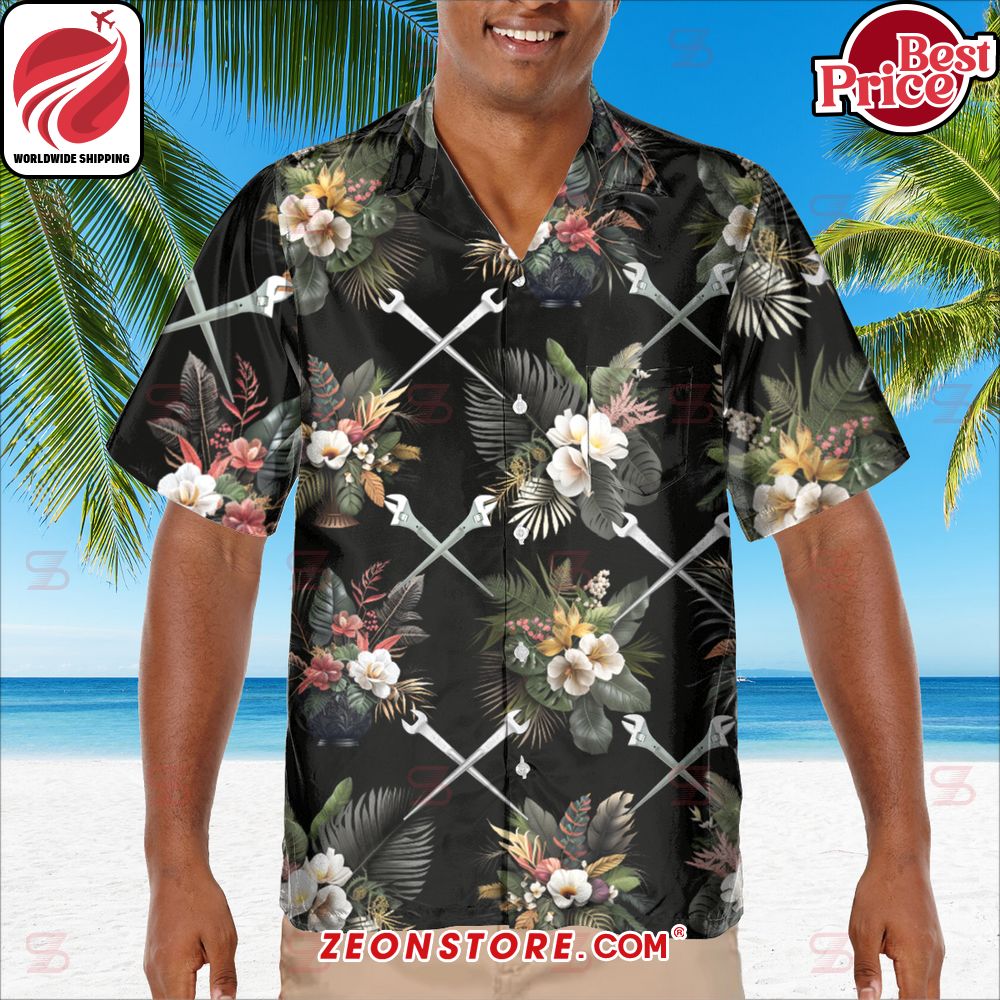 Ironworker Flower Hawaiian Shirt