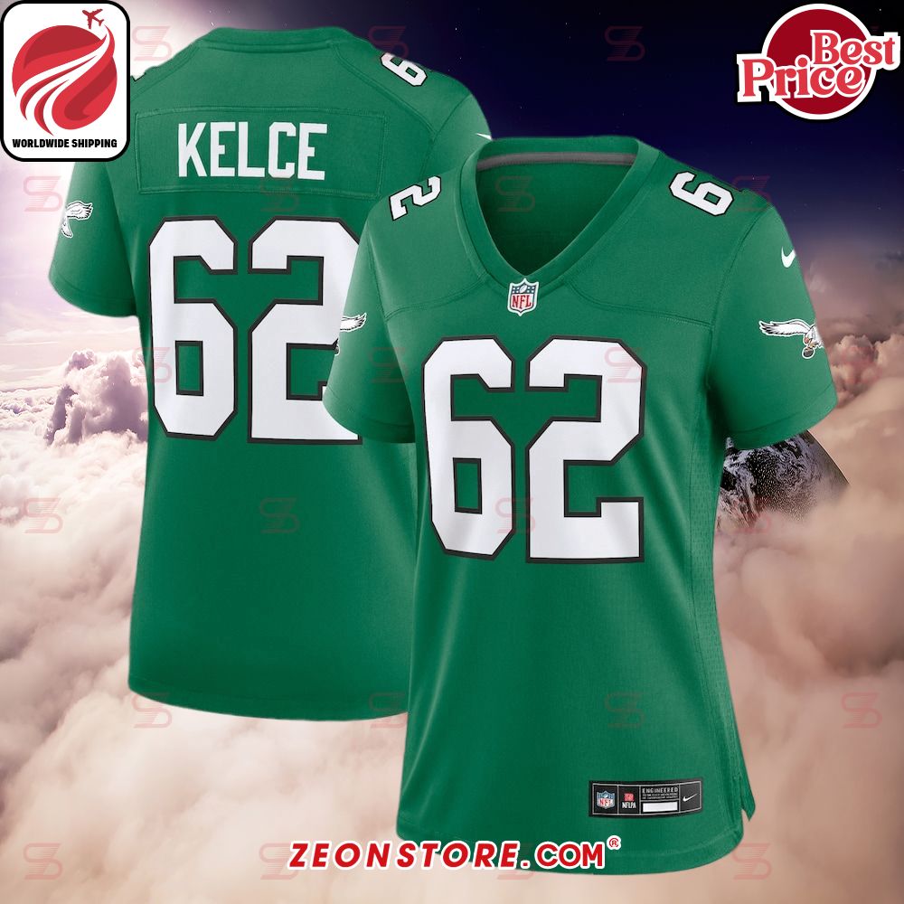Jason Kelce Philadelphia Eagles Nike Women's Green Football Jersey