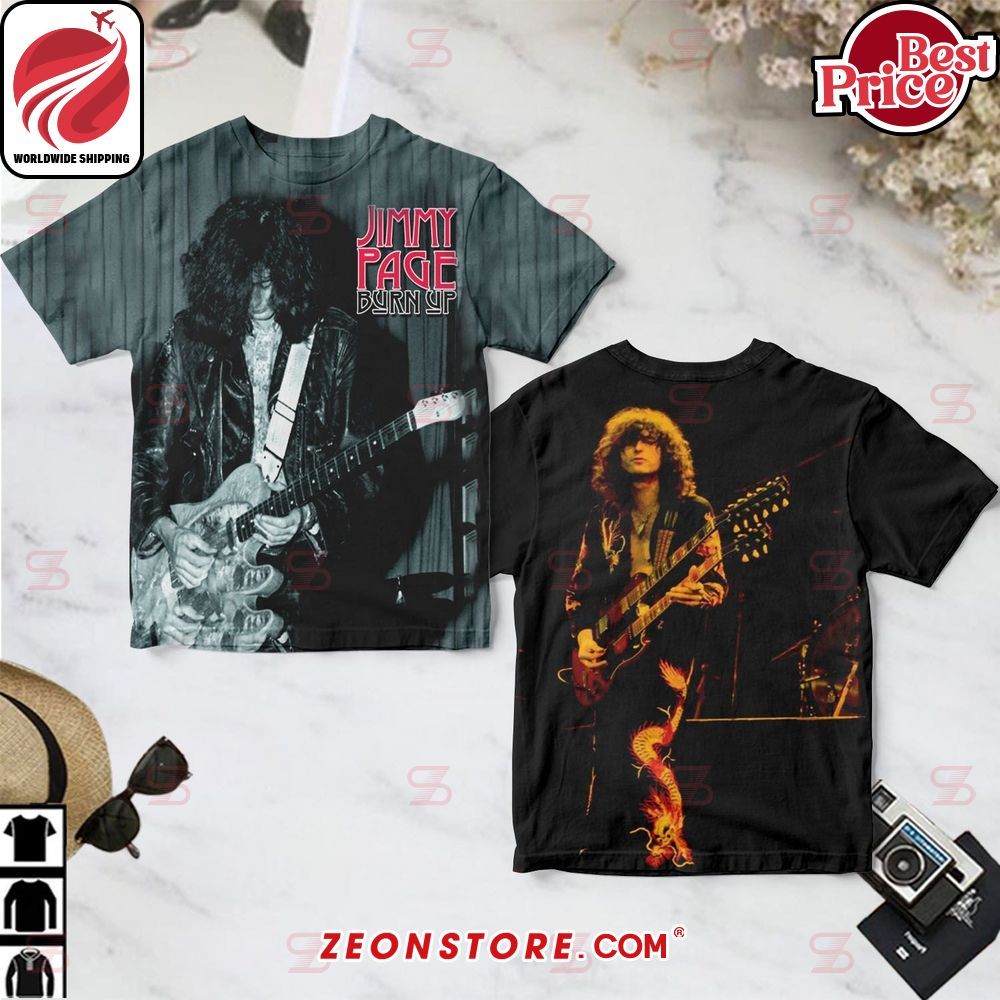 Jimmy Page Burn Up Album Cover Shirt