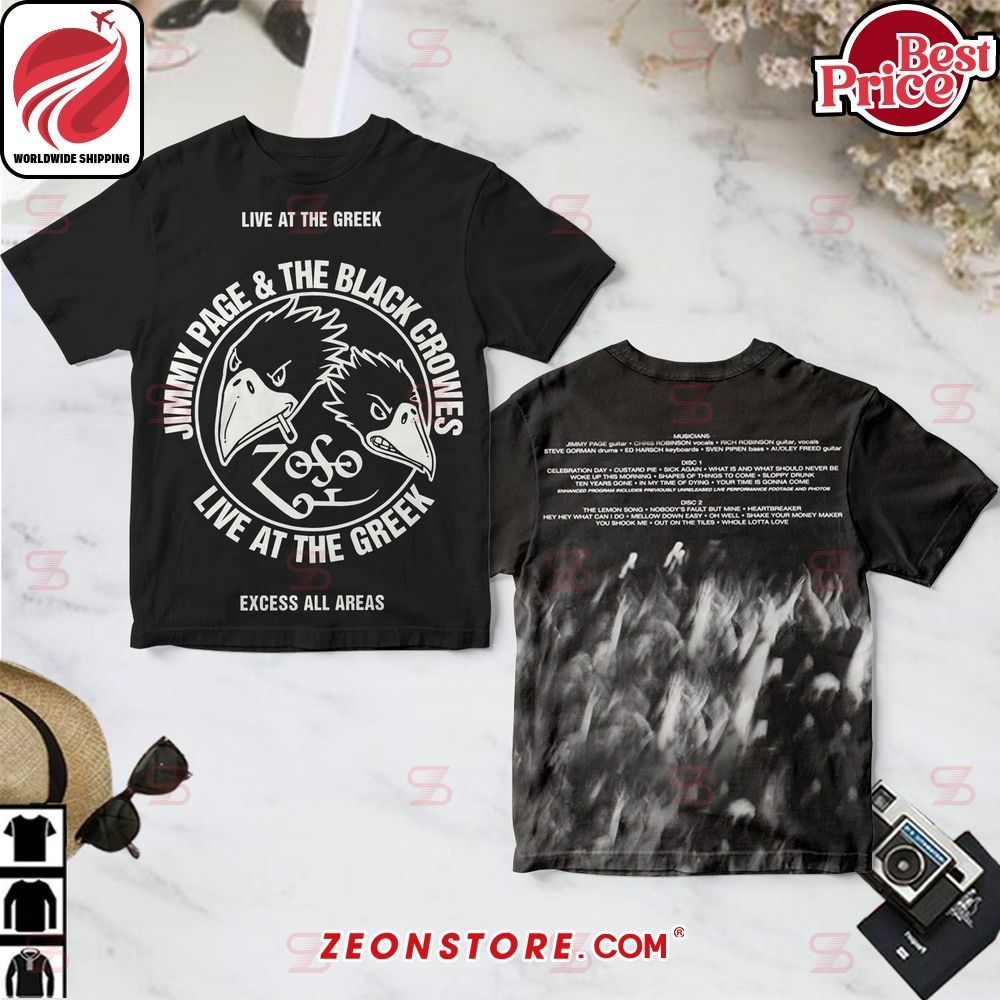 Jimmy Page Live at the Greek Album Cover Shirt - Zeonstore - Global ...