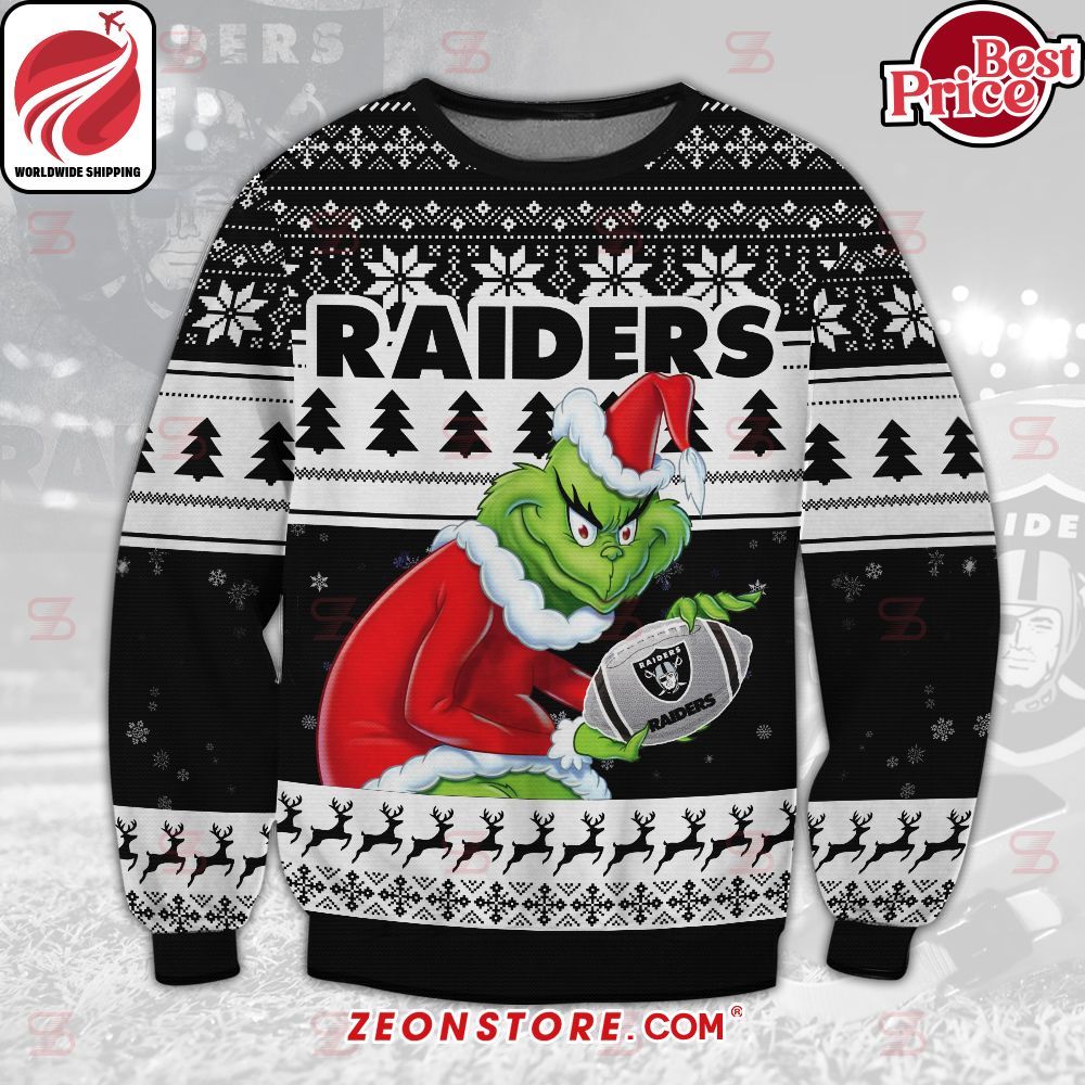 Las Vegas Raiders Grinch Ugly Sweater