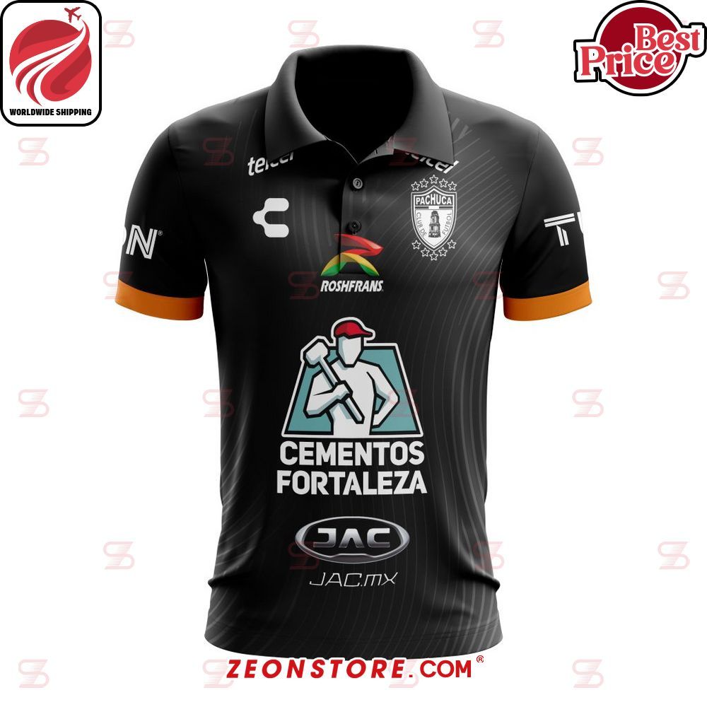 LIGA MX C.F. Pachuca Roshfrans Cementos Fortaleza Jac.mx Black Polo Shirt