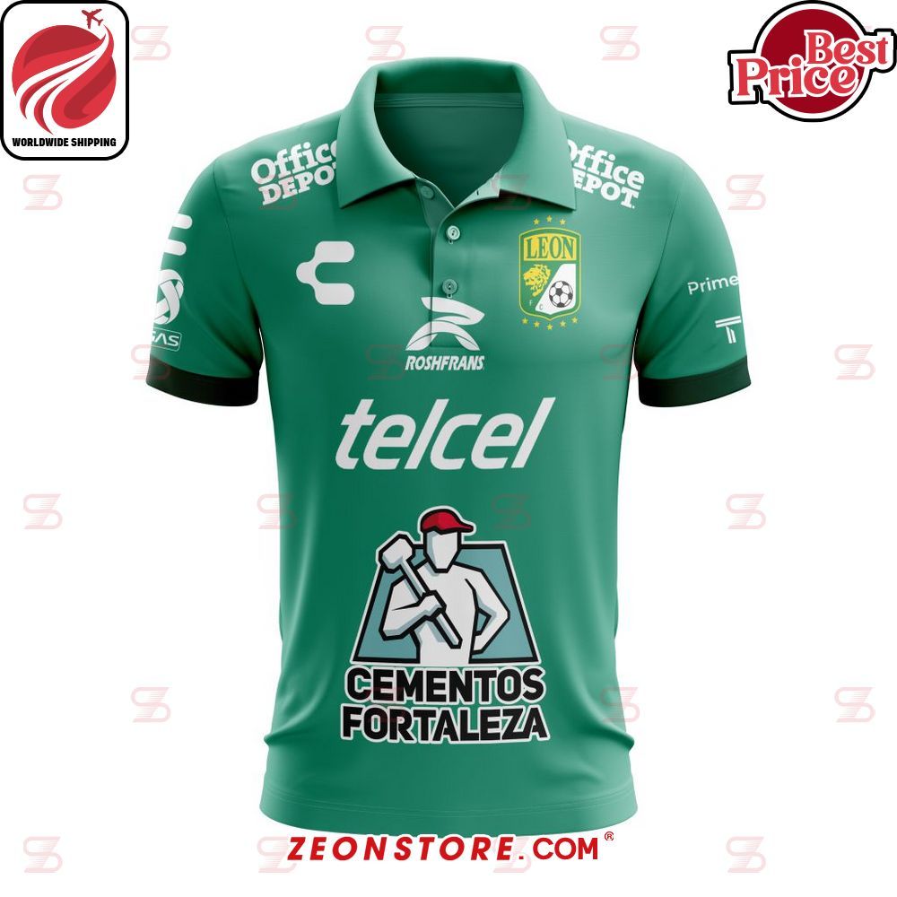 LIGA MX Club Leon Telcel Cementos Fortaleza Green Polo Shirt