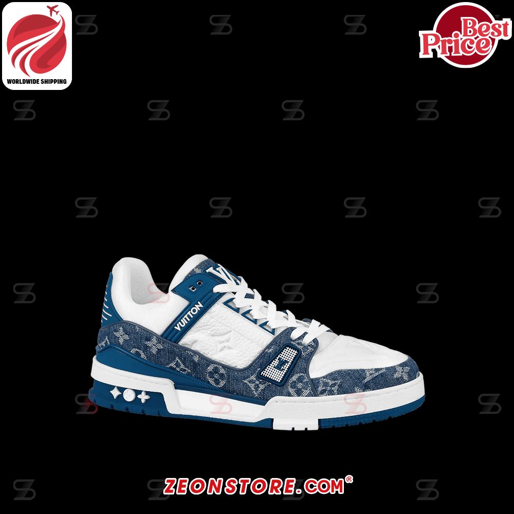 Louis Vuitton LV Trainer Monogram Denim White Blue Sneaker