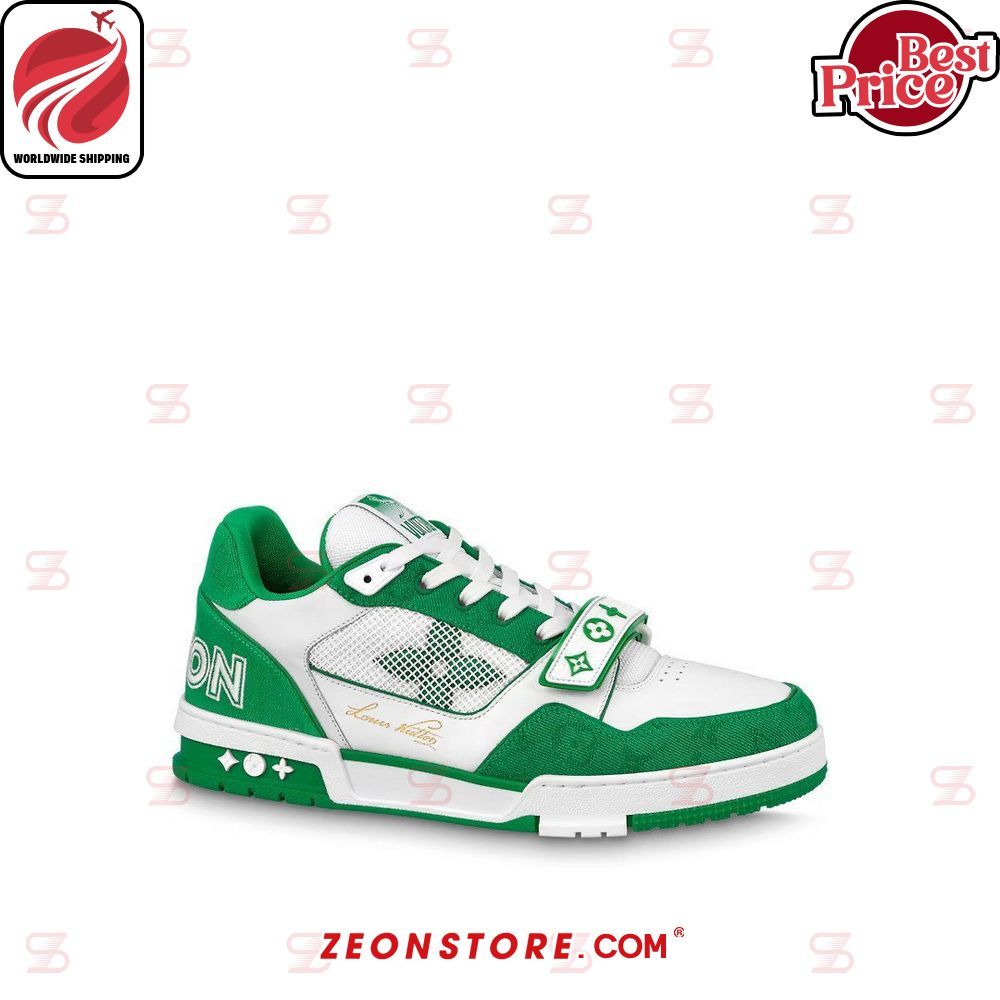 Louis Vuitton Trainer Green Monogram Denim Sneaker
