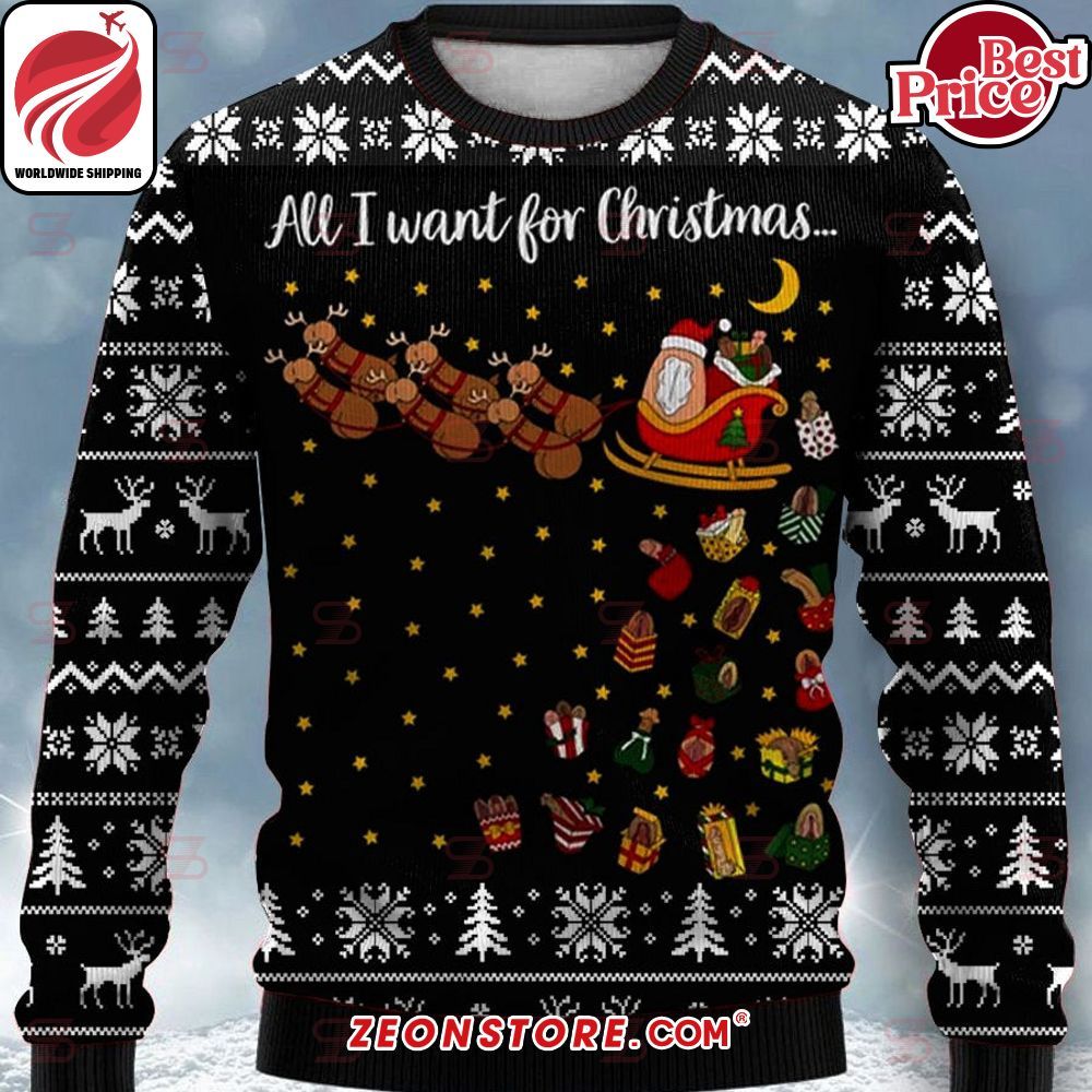 Merry Cockmas All I Want for Christmas Sweater