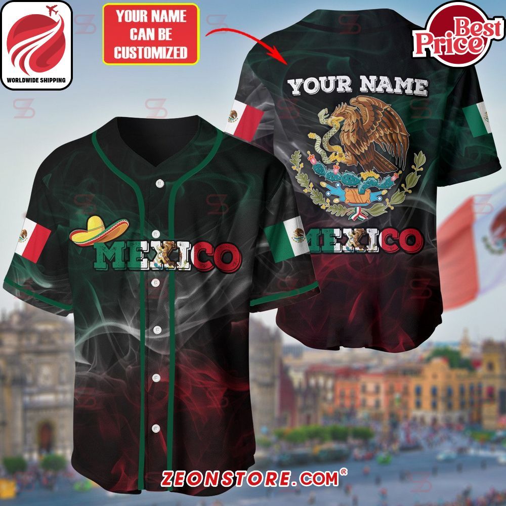 Mexico Coat of Arms Custom Baseball Jersey Short