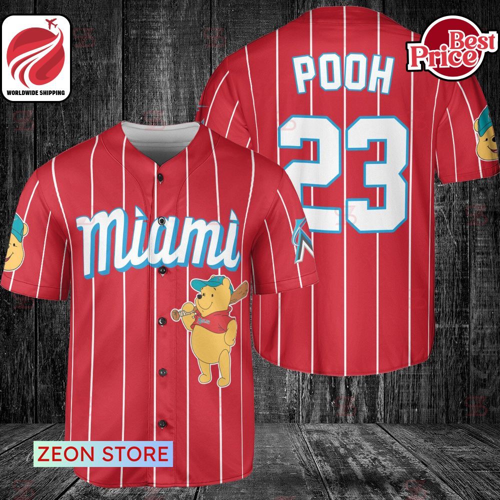 MLB Miami Marlins Winnie-the-Pooh Baseball Jersey