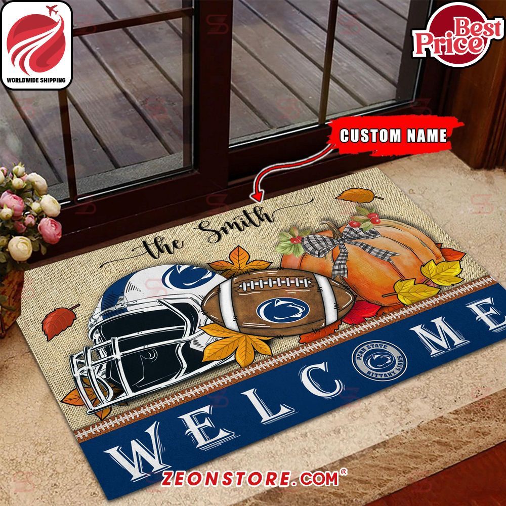 NCAA Penn State Nittany Lions Welcome Fall Football Custom Doormat