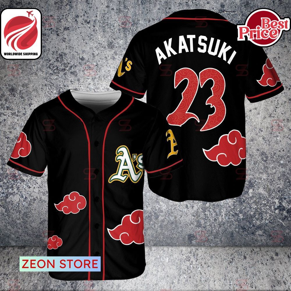 Oakland Athletics Anime Naruto Akatsuki Cloud Baseball Jersey