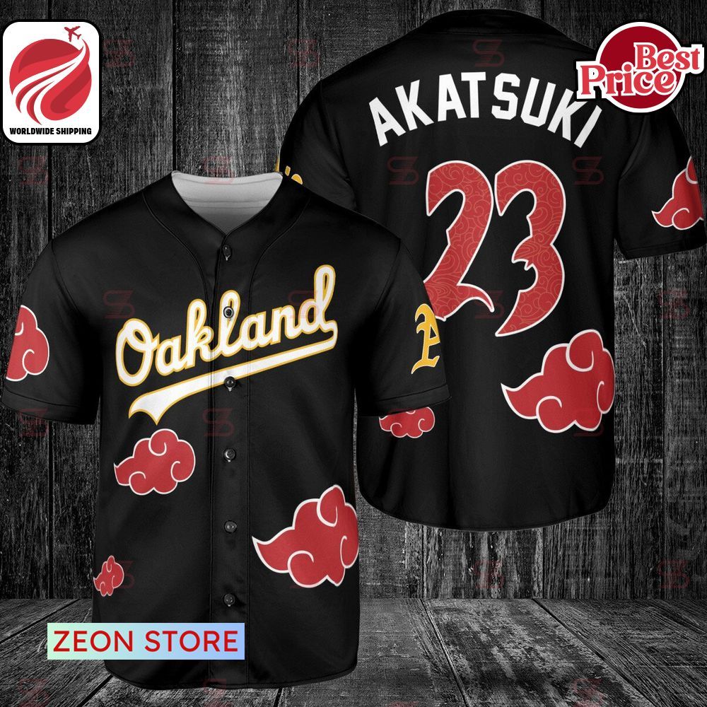 Oakland Athletics Naruto Akatsuki Cloud Baseball Jersey