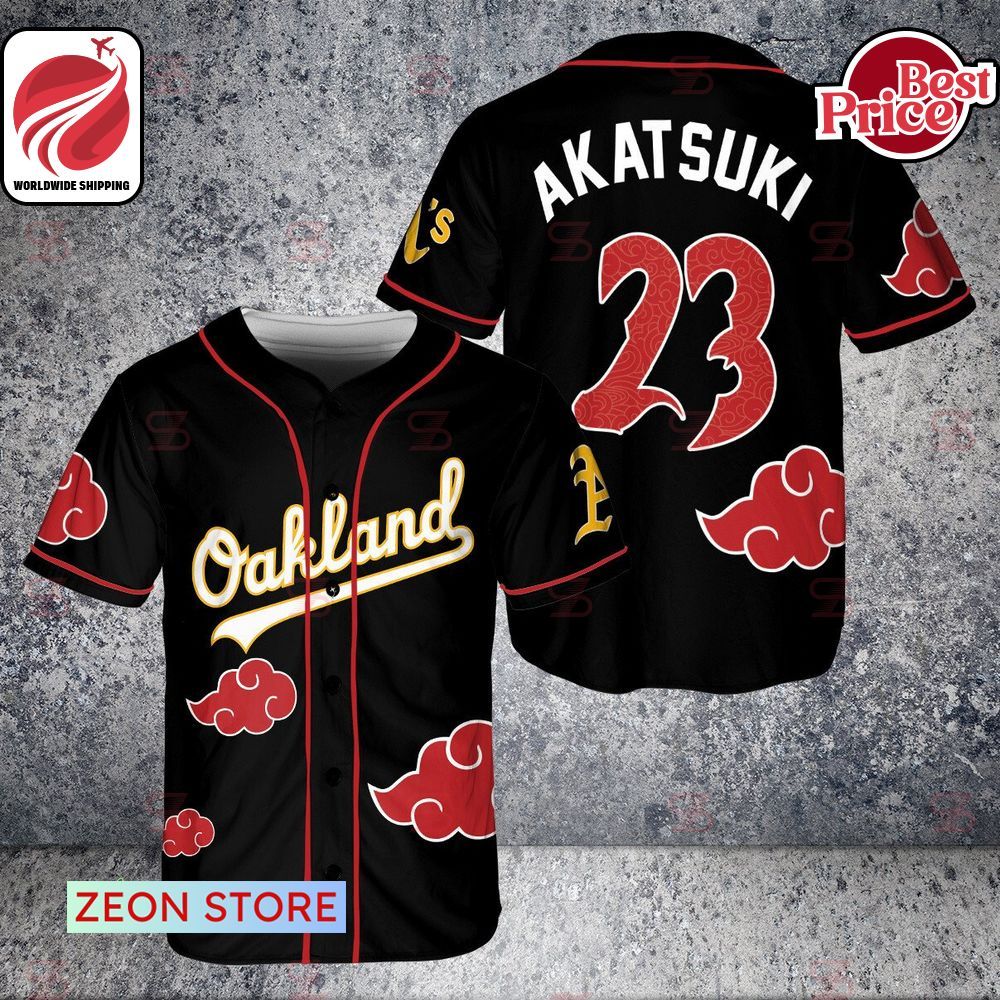 Oakland Athletics Naruto Anime Akatsuki Cloud Baseball Jersey