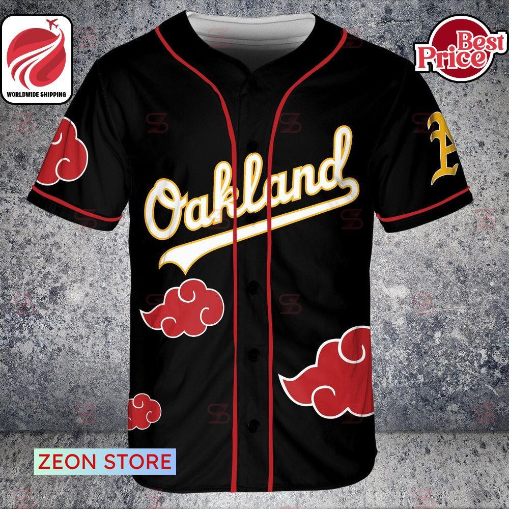 Oakland Athletics Naruto Anime Akatsuki Cloud Baseball Jersey